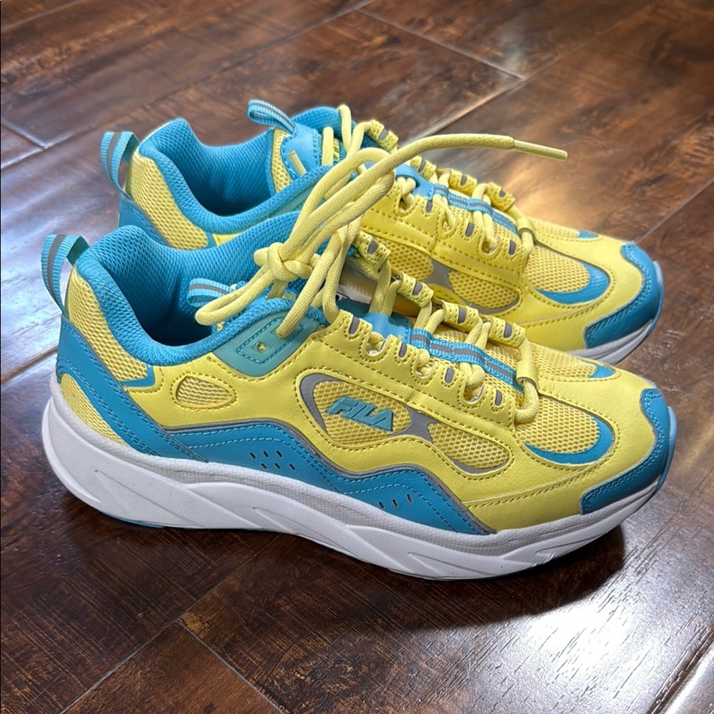FILA Running Shoes Low 'Blue Yellow' 5RM01037-725 Women’s Size 6.5